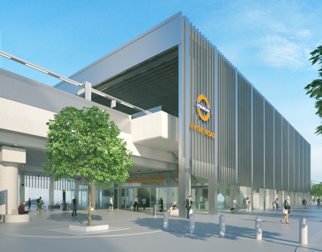 Image of Design for a new Old Oak Common station which will join the Elizabeth line and National Rail services connecting to central London and Heathrow Airport