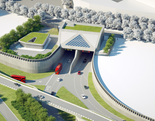Image of Architectural and DCO support for the proposals to build the Silvertown Tunnel, linking the Greenwich Peninsula and Silvertown.