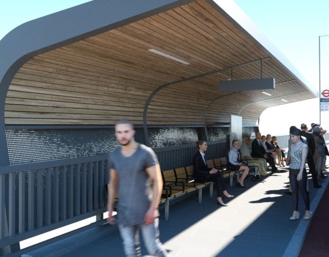 Image of Bus shelter design at Abbey Wood Station