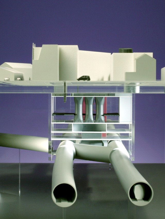 Model showing below ground infrastructure at Hanbury Street