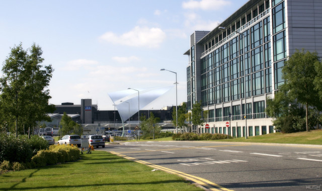 Photomontage of the wayfinding proposal at Birmingham Airport