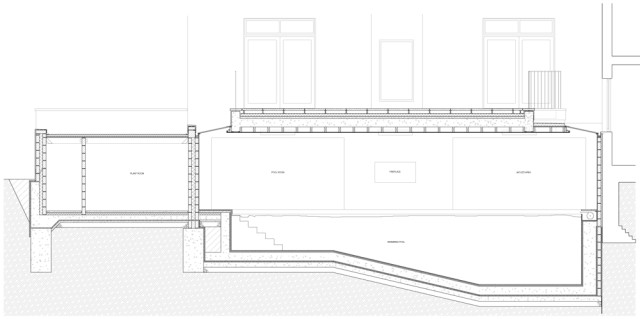 Swimming Pool Section Drawing