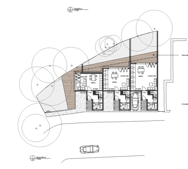 Plan view of the residential arrangement